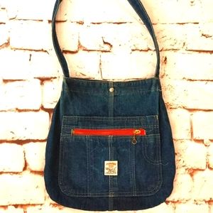 Vintage Pointer Brand Denim Purse Satchel Tote